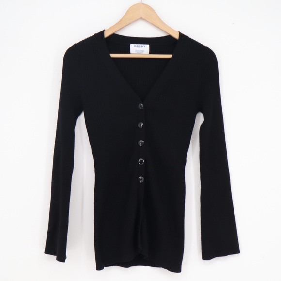 Old Navy Sweaters - Old Navy SoSoft Lite Ribbed Cardigan Sweater Black V-Neck Button Front Small